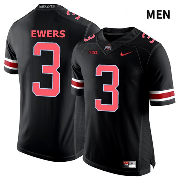 Men's Nike Ohio State Buckeyes Quinn Ewers #3 Black Red Number NCAA Authentic Stitched College Football Jersey EFQ55I7I